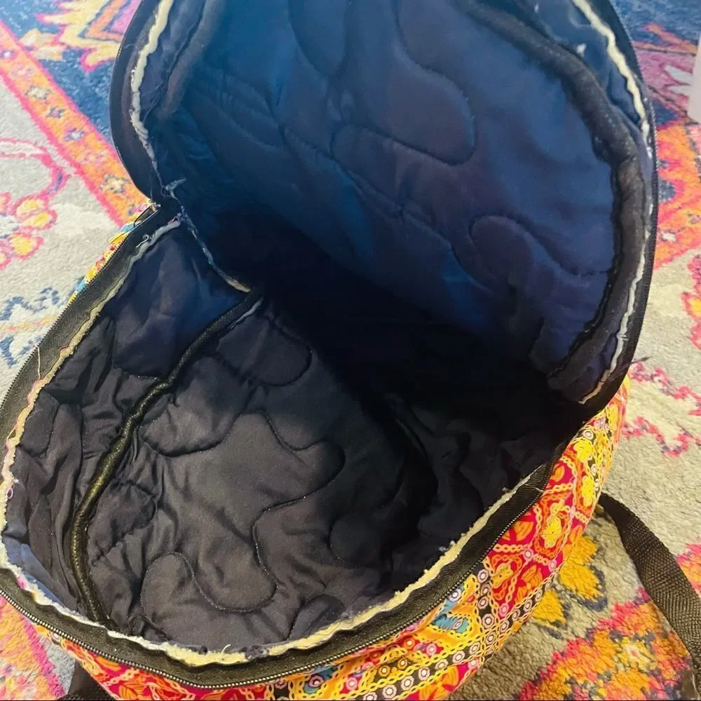 EUC Vintage Bali Multicolor Printed Soft Quilt Backpack